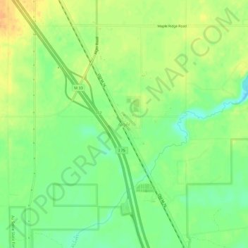 Mapa topográfico Alger, altitud, relieve