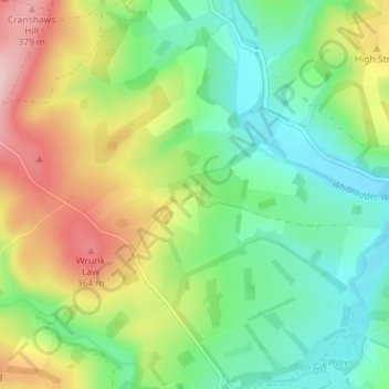 Mapa topográfico Redpath, altitud, relieve
