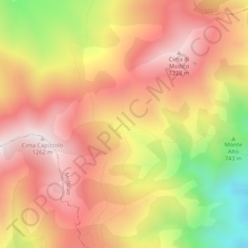 Mapa topográfico Sepula, altitud, relieve