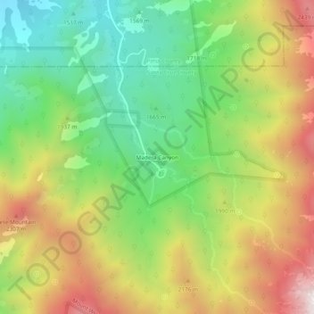 Mapa topográfico Madera Canyon, altitud, relieve