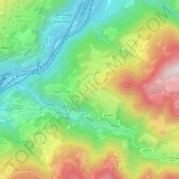 Mapa topográfico Teis - Tiso, altitud, relieve