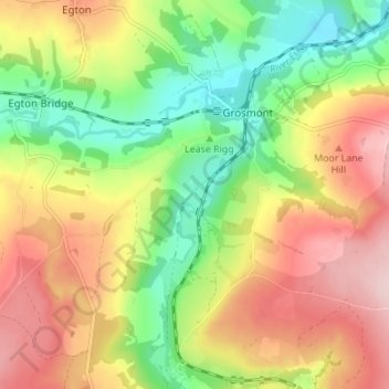 Mapa topográfico Esk Valley, altitud, relieve