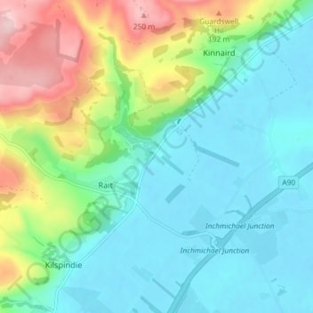 Mapa topográfico Craigburn, altitud, relieve