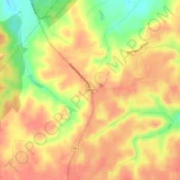 Mapa topográfico Corbin, altitud, relieve