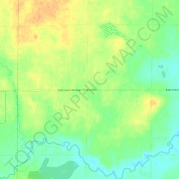 Mapa topográfico Colonville, altitud, relieve