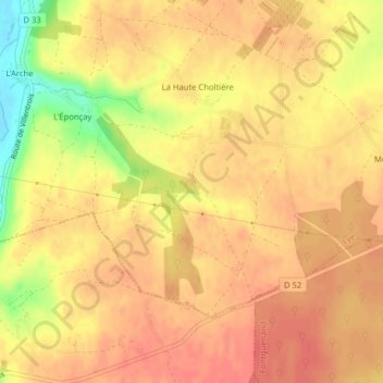 Mapa topográfico La Vallée, altitud, relieve