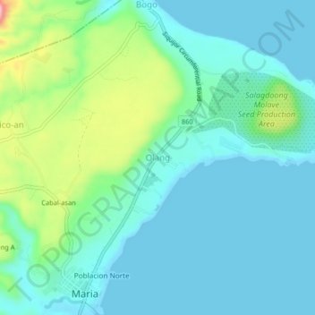 Mapa topográfico Olang, altitud, relieve