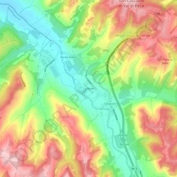 Mapa topográfico La Botte, altitud, relieve