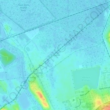Mapa topográfico Monsanto, altitud, relieve