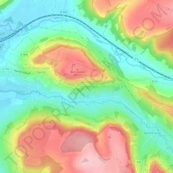 Mapa topográfico Les Celliers, altitud, relieve