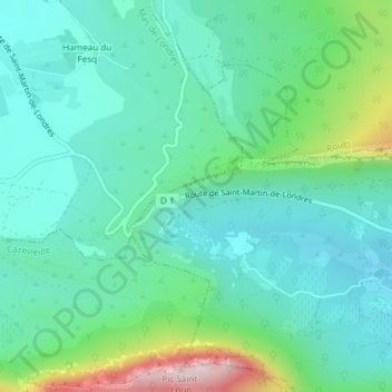 Mapa topográfico Fambetou, altitud, relieve