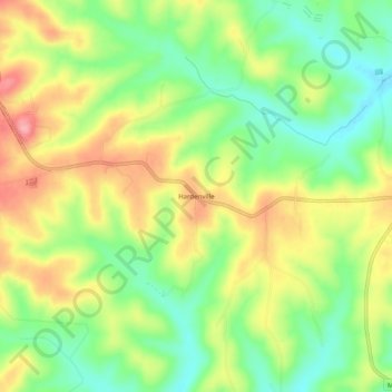 Mapa topográfico Hardenville, altitud, relieve
