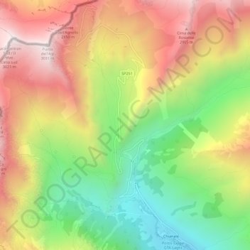 Mapa topográfico Gr. Ciais, altitud, relieve