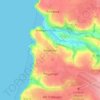 Mapa topográfico Trevarrian, altitud, relieve