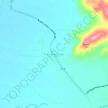 Mapa topográfico New Dagupan, altitud, relieve
