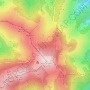 Mapa topográfico Kahlenwasen, altitud, relieve