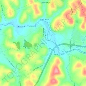 Mapa topográfico Yukon, altitud, relieve
