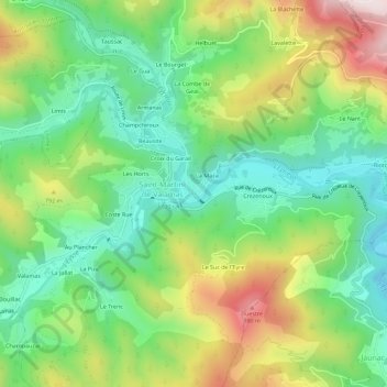 Mapa topográfico Lavis, altitud, relieve