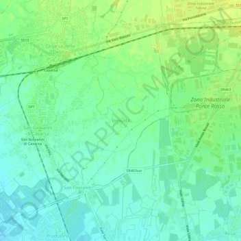 Mapa topográfico Versutta, altitud, relieve