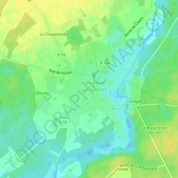 Mapa topográfico Le Bourg, altitud, relieve