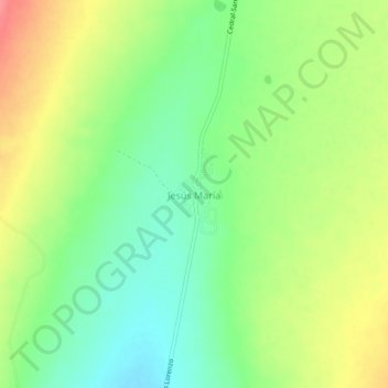 Mapa topográfico Jesús María, altitud, relieve