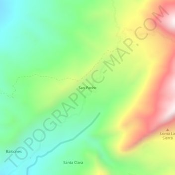 Mapa topográfico San Pedro, altitud, relieve