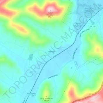 Mapa topográfico Oswego, altitud, relieve