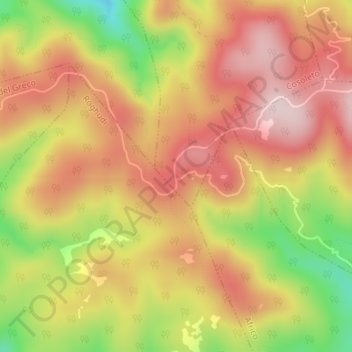 Mapa topográfico Materazzelli, altitud, relieve