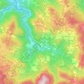 Mapa topográfico Vara Inferiore, altitud, relieve