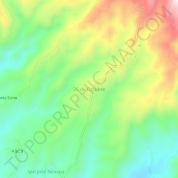Mapa topográfico 26 de Octubre, altitud, relieve