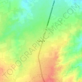 Mapa topográfico Tamare, altitud, relieve
