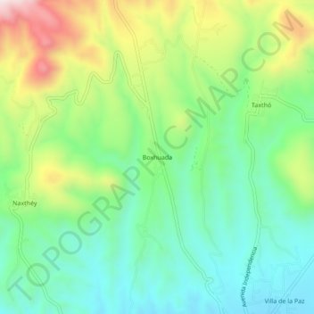 Mapa topográfico Boxhuada, altitud, relieve
