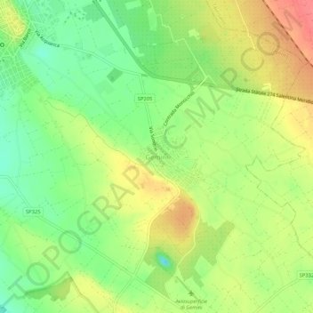 Mapa topográfico Gemini, altitud, relieve