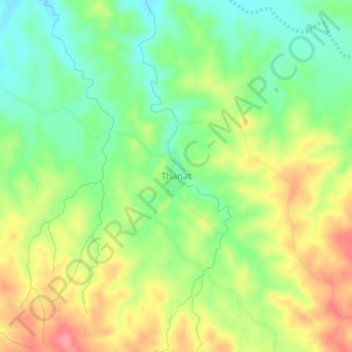 Mapa topográfico Thanat, altitud, relieve