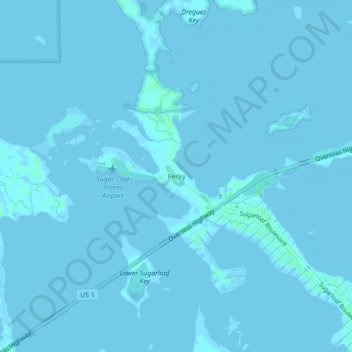 Mapa topográfico Perky, altitud, relieve