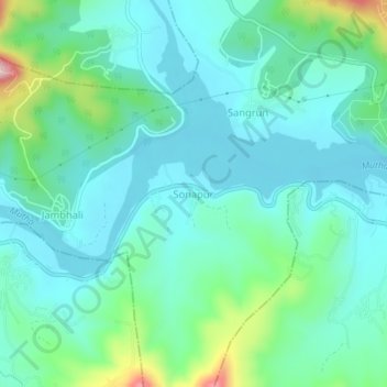 Mapa topográfico Sonapur, altitud, relieve