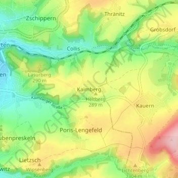 Mapa topográfico Kaimberg, altitud, relieve