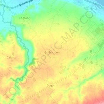Mapa topográfico Quibonbon, altitud, relieve
