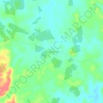 Mapa topográfico Zanguenga, altitud, relieve