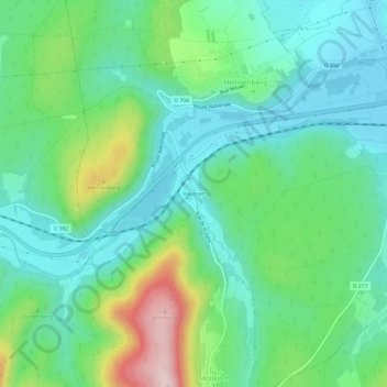 Mapa topográfico Haumatt, altitud, relieve
