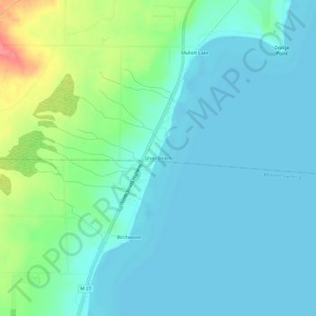 Mapa topográfico Silver Beach, altitud, relieve