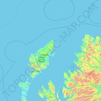Mapa topográfico Back, altitud, relieve