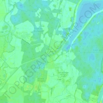 Mapa topográfico Krafft, altitud, relieve