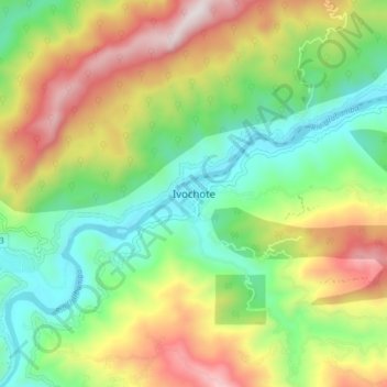 Mapa topográfico Ivochote, altitud, relieve