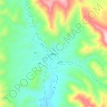 Mapa topográfico Caiza D, altitud, relieve