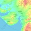 Mapa topográfico Gujarat, altitud, relieve