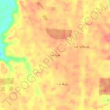 Mapa topográfico San Juan, altitud, relieve