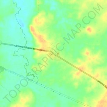 Mapa topográfico Maniral, altitud, relieve