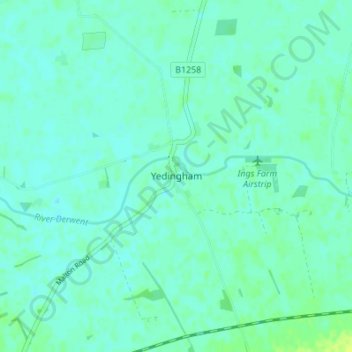Mapa topográfico Yedingham, altitud, relieve