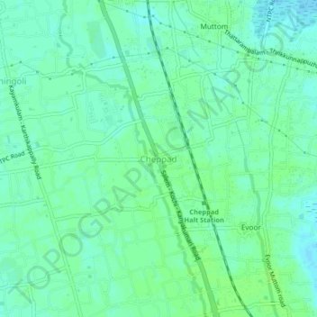 Mapa topográfico Cheppad, altitud, relieve